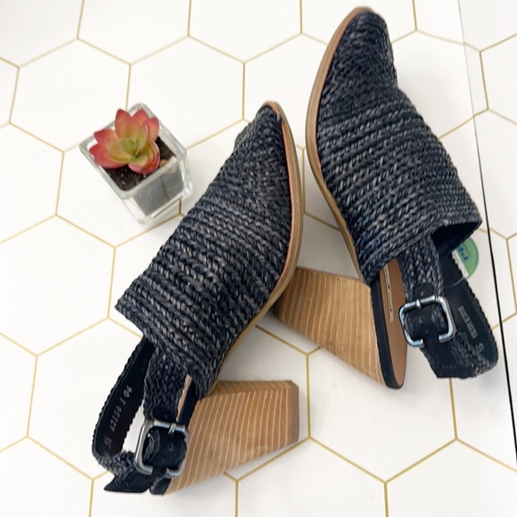 NEW Paul Green Helena Black Woven Slingback heel sandals women size 8 - Picture 4 of 6